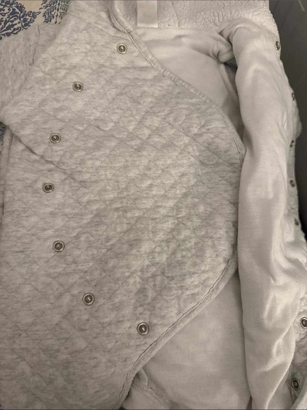 Carter's Light Heather Gray Quilted Hooded Baby One-Piece